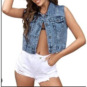 American Vintage 100% cotton denim vest size xs